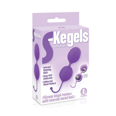S-Kegels Silicone Textured Kegel Trainers With Internal Balls Purple (4469388181603)
