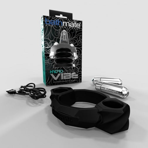 Bathmate Hydro Vibe Silicone Ring - Black (8443557937369)