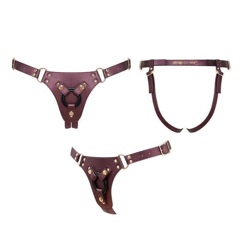 Strap On Me Leatherette Harness Generous - Aubergine (9076586643673)