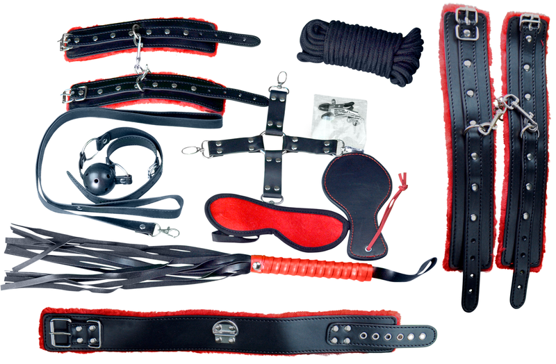 Bondage Kit - 14 Piece Everything Bondage Kit - Red (8940494192857)