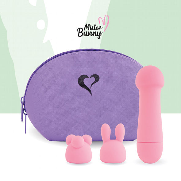 FEELZTOYS - MISTER BUNNY MASSAGE VIBRATOR WITH 2 CAPS PINK (8481228488921)
