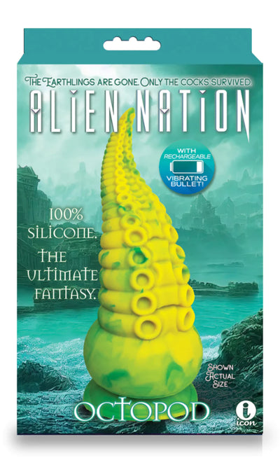 Alien Nation Octopod Silicone Rechargeable Vibrating Creature Dildo - Yellow (8617057485017)