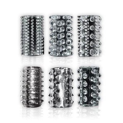 The 9's - Crystalline TPR Cock Sleeves 6 Pack Clear (8438395535577)
