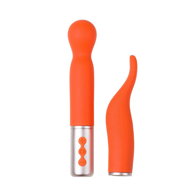 THE NAUGHTY COLLECTION Interchangeable Heads Vibrator Orange (8892152316121) (8900545675481)