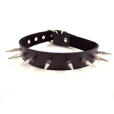 Leather Spiked Collar (8181774352601)