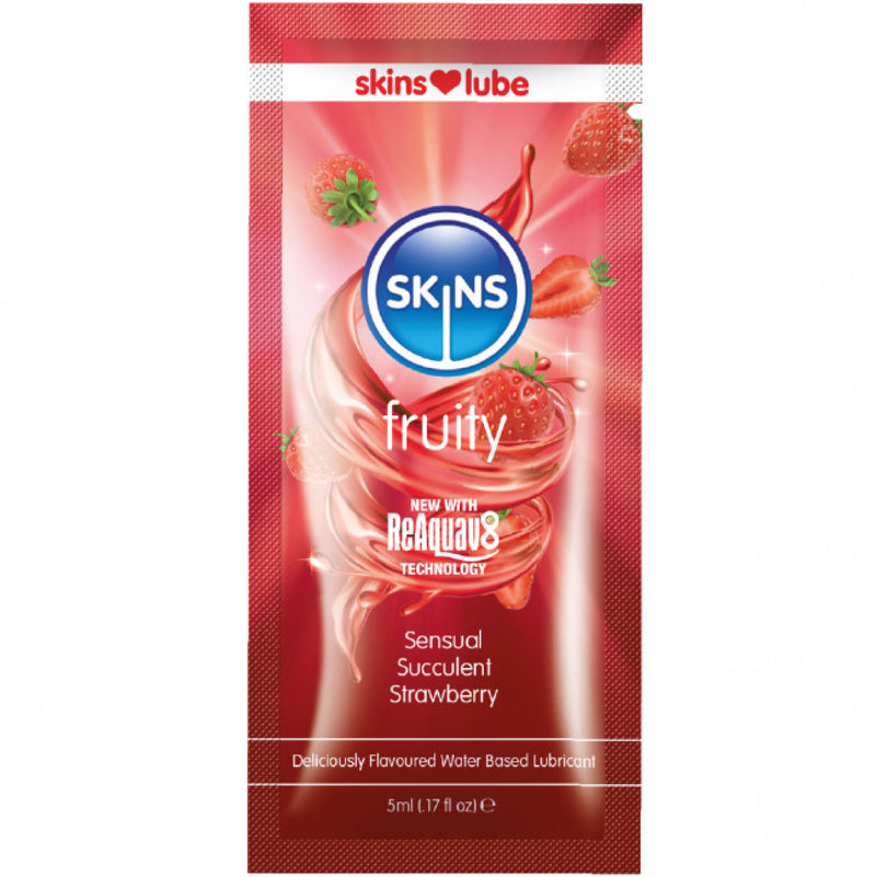 Skins Strawberry Water  Based Lubricant 5ML Foil (8947758661849)