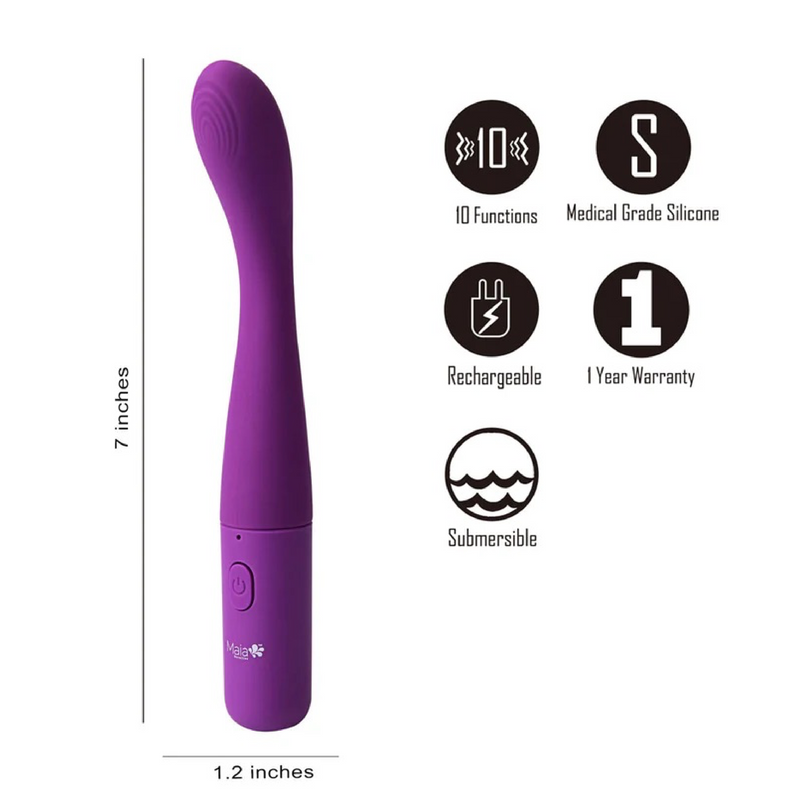 VIBELITE Chelsi 10-Function Silicone G-Spot Rechargeable Vibe Purple (8568550326489)