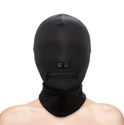 Fetish & Fashion - Zippered Mouth Hood - Black (8575556813017)