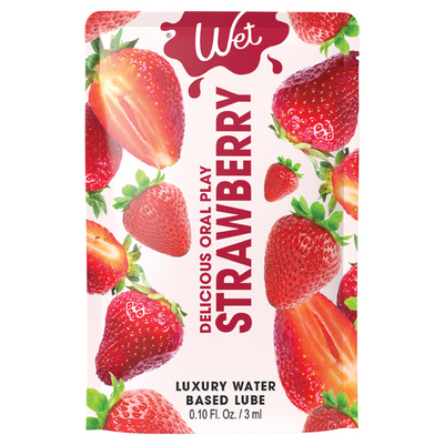 Wet Delicious Oral Play Strawberry Waterbased Flavored Lubricant 0.1oz (8513014202585) (8932899848409)