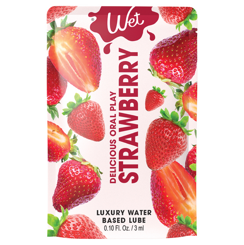 Wet Delicious Oral Play Strawberry Waterbased Flavored Lubricant 0.1oz (8513014202585) (8932899848409)