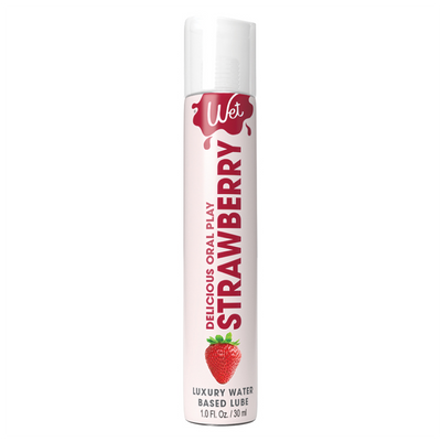 Wet Delicious Oral Play Strawberry Waterbased Flavored Lubricant 1oz (8512970588377)