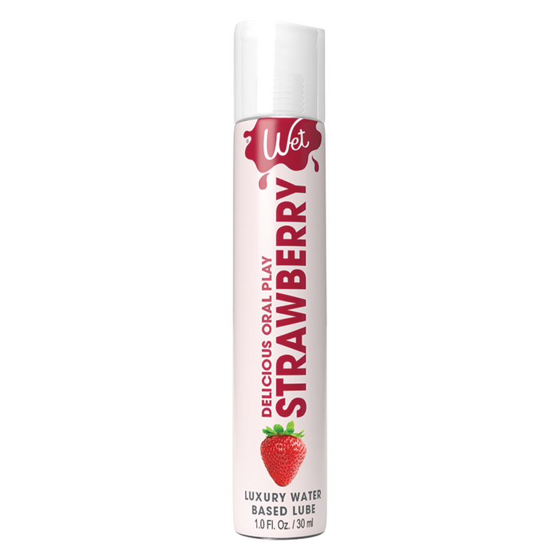 Wet Delicious Oral Play Strawberry Waterbased Flavored Lubricant 1oz (8512970588377)