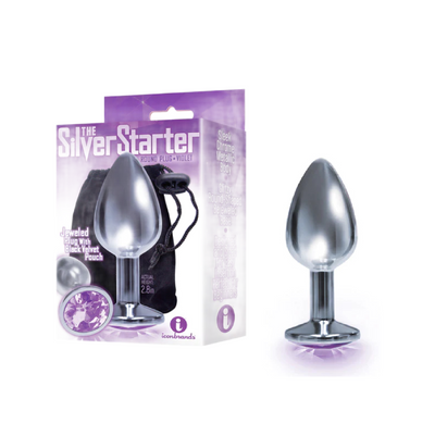The 9's The Silver Starter Bejeweld Stainless Steel Plug Violet (8614979272921)