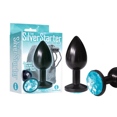 The 9's The Silver Starter Bejeweld Stainless Steel Plug Aqua (8616344092889)