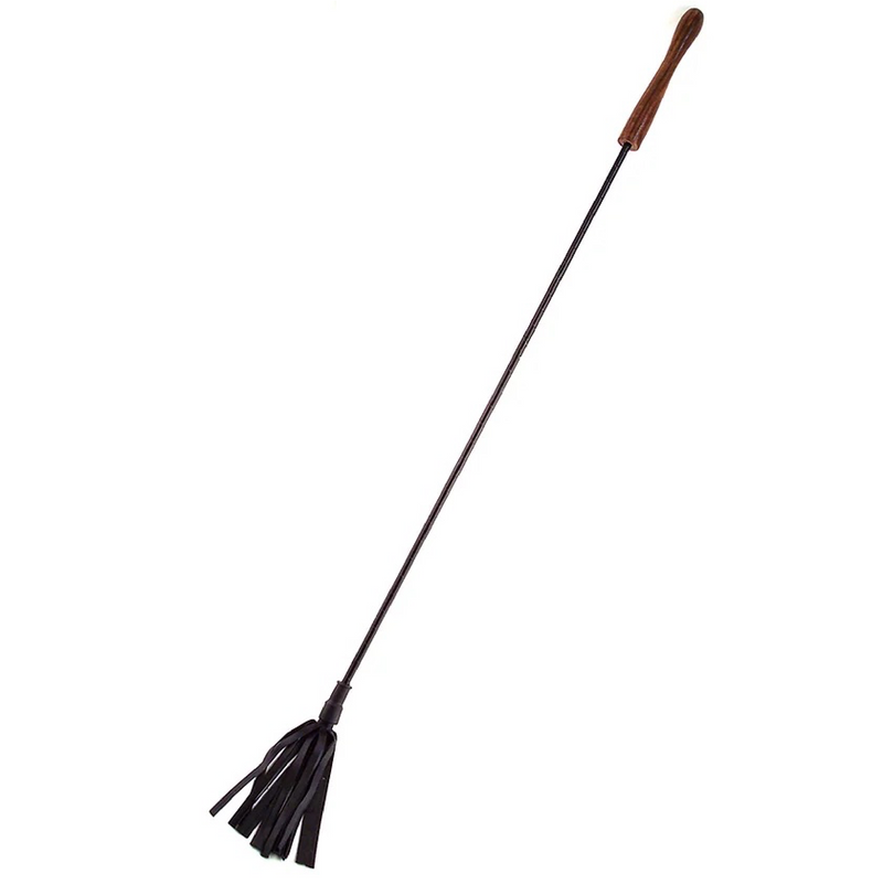Leather Riding Crop with Rounded Wooden Handle (8181808726233)