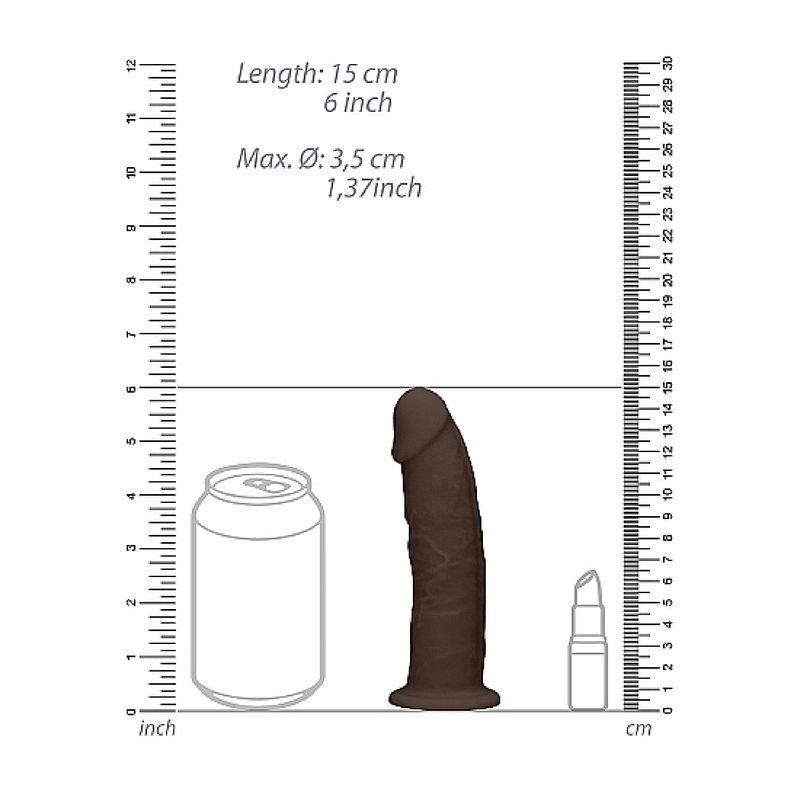 Silicone Dildo Without Balls - 15,3 cm - Brown (8185567936729)