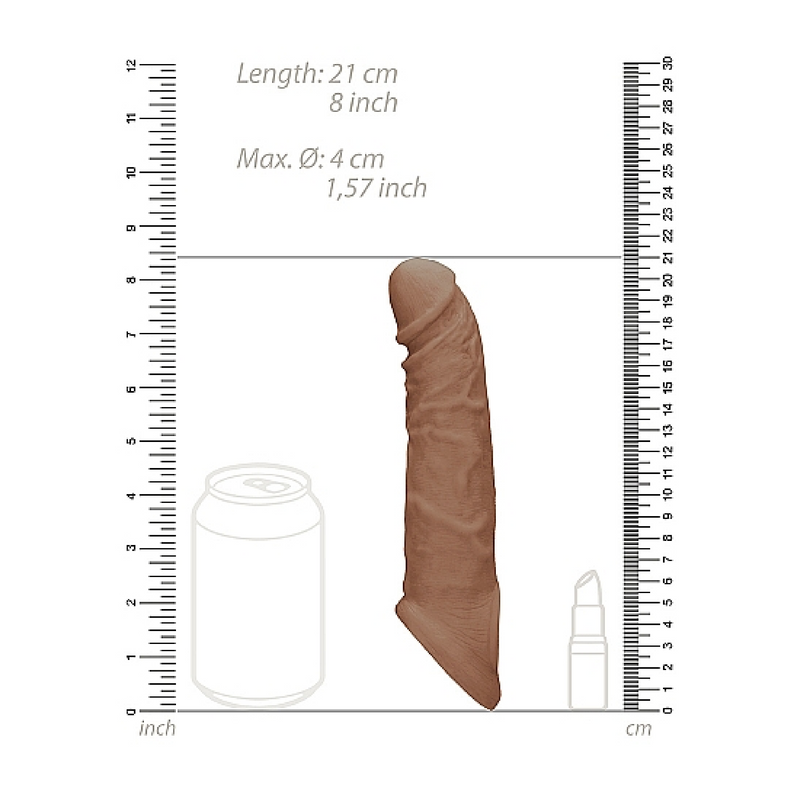 Penis Extender with Rings - 8" - 21 cm - Tan (8185630195929)