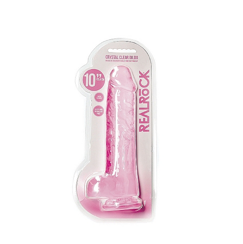 Realistic Dildo With Balls 10" - Pink (8185947586777)