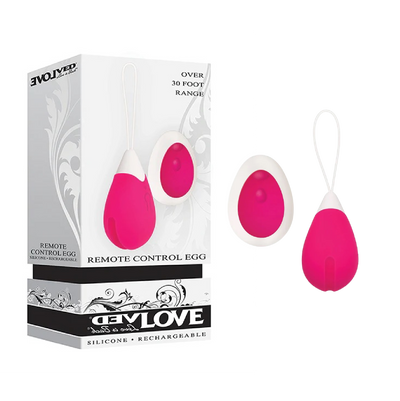 Remote Control Rechargeable Silicone Egg Vibrator - Pink (8189914382553)