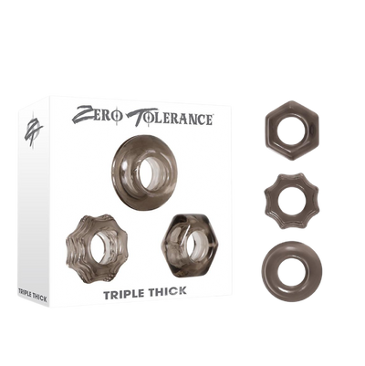 Triple Thick Cock Ring Kit (3 piece kit) - Smoke (8190852923609)