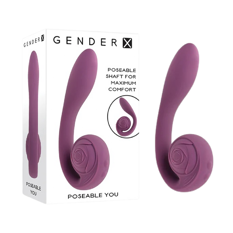 Poseable You Rechargeable Silicone Vibrating Dildo - Purple (8189920280793)