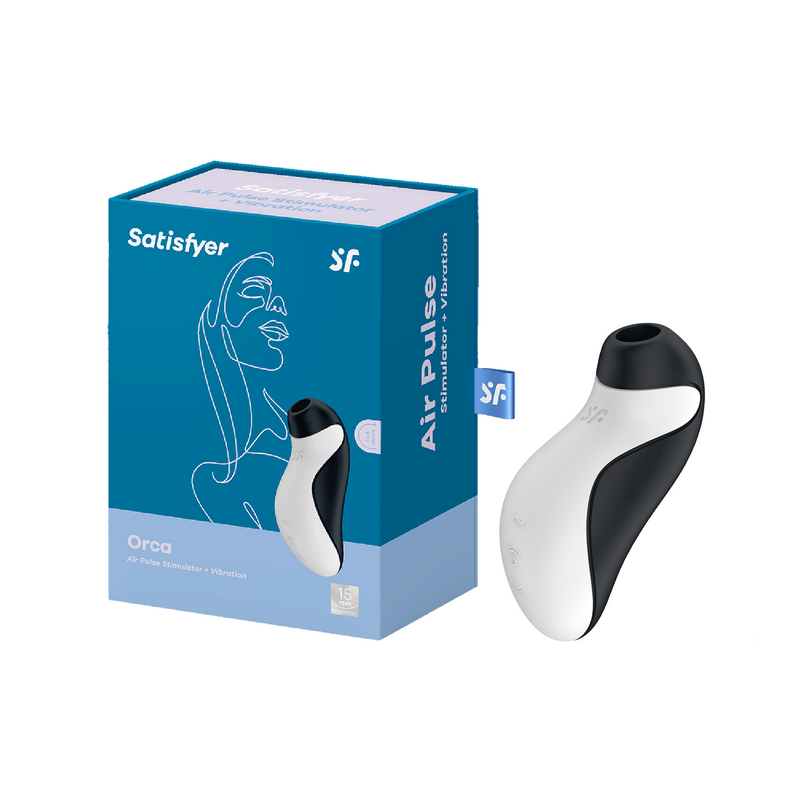 Satisfyer Orca Rechargeable Silicone Clitoral Stimulator - Black/White (8264970993881)