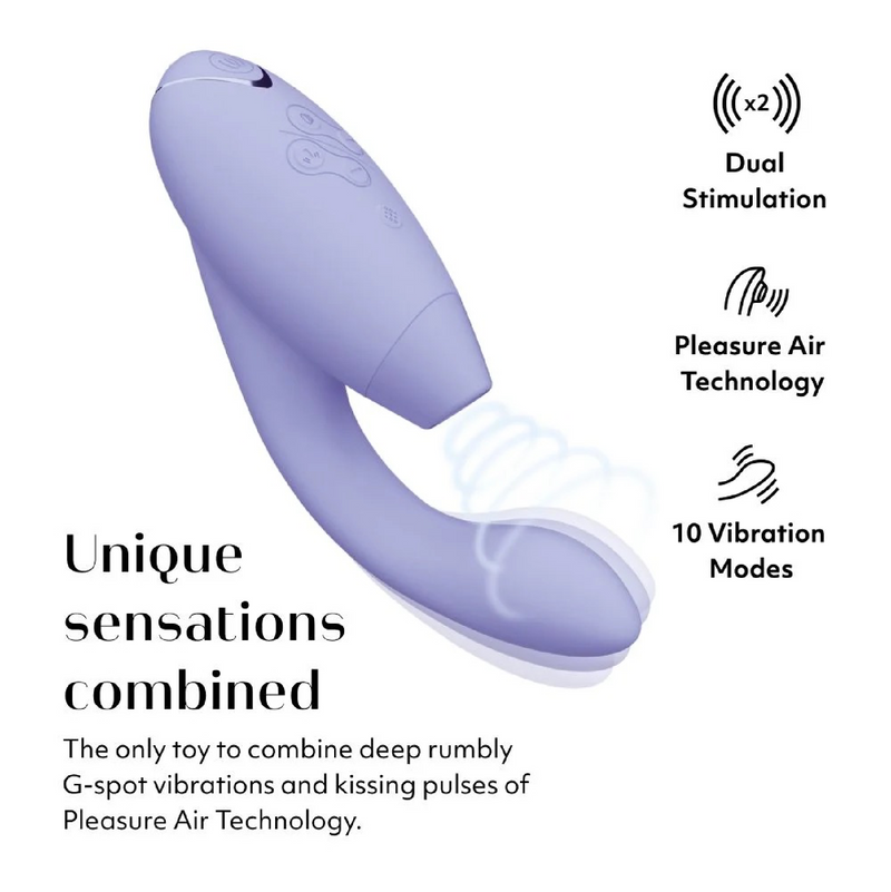 Womanizer Duo 2 Silicone Rechargeable Clitoral and G-Spot Stimulator - Lilac (8215860609241)
