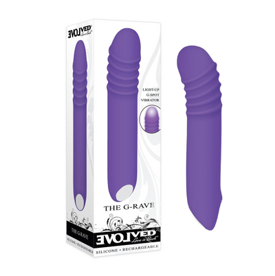 The G Rave Silicone Rechargeable G-Spot Light-Up Vibrator - Purple (8189883810009)