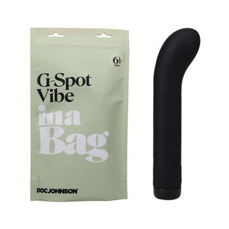 In a Bag Silicone Rechargeable G-Spot Vibrator - Black (8199378600153)