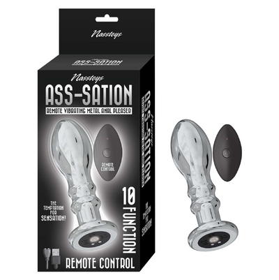 ASS-SATION REMOTE VIBRATING METAL ANAL PLEASER-SILVER (8219996979417)