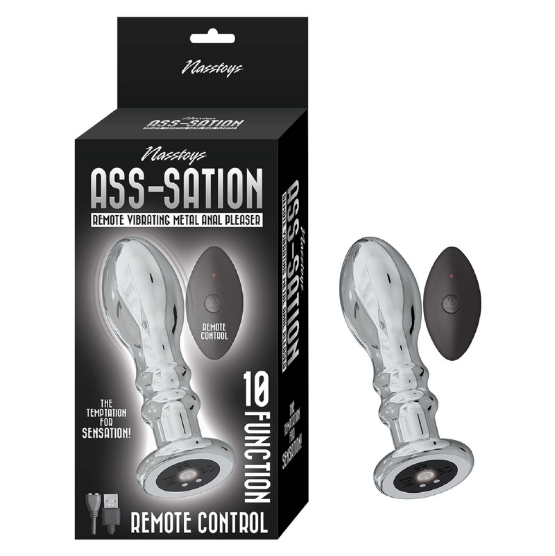 ASS-SATION REMOTE VIBRATING METAL ANAL PLEASER-SILVER (8219996979417)
