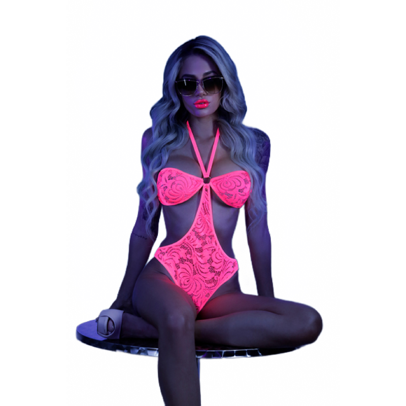 Fantasy Lingerie Glow All Nighter Impress Me Bodysuit with Open Cage Back (8897165328601)