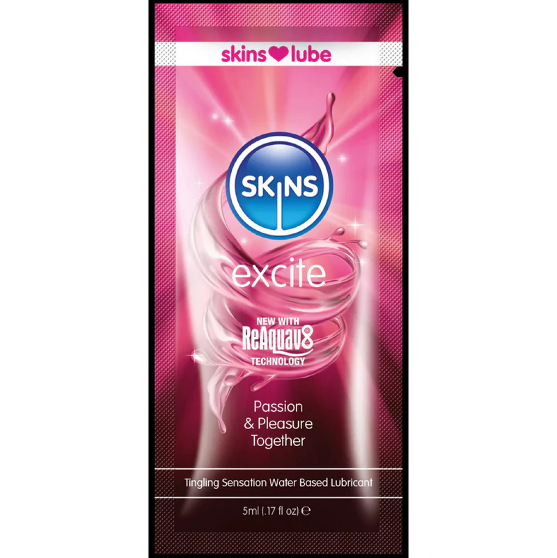 Skins Excite Tingling Water Based Lubricant 5ml Foil (8947734216921)