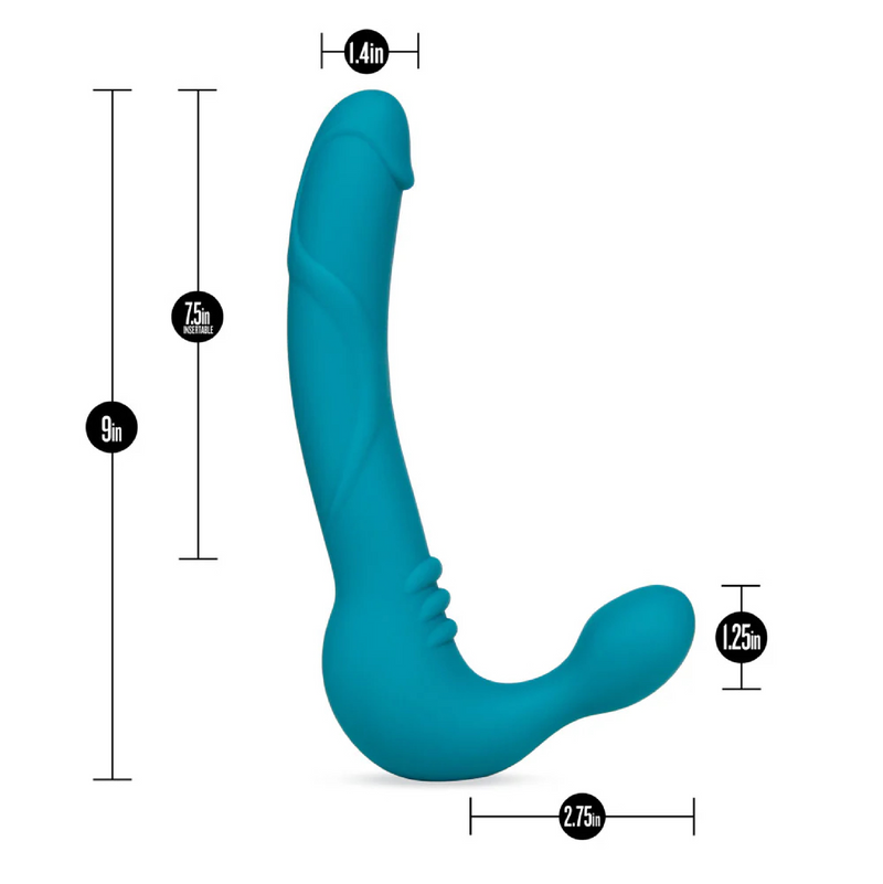 Temptasia - Luna - Strapless Silicone Dildo - Teal (8950164029657)