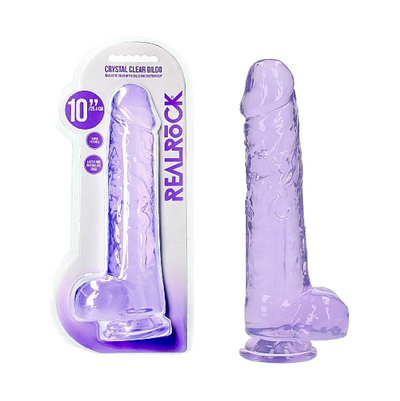 Realistic Dildo With Balls 10" - Purple (8185956892889)