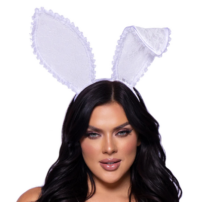 Bendable Lace Bunny Ears White (8284405465305)
