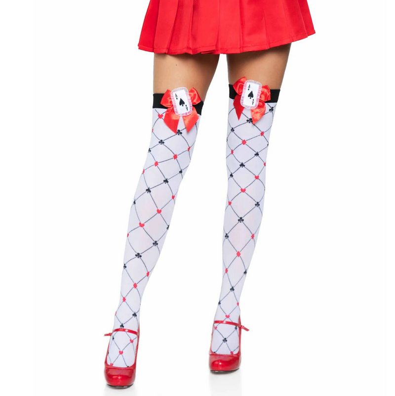 Card Suit Thigh High Stockings (8280957714649)