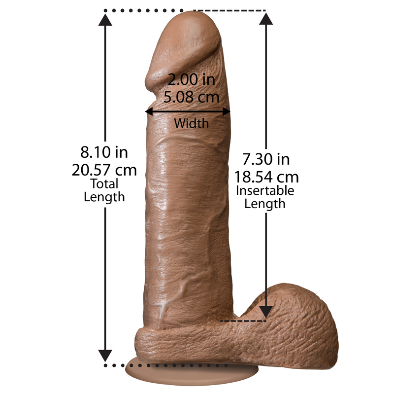 The Realistic Cock - With Removable Vac-U-Lock Suction Cup - 8 Inch - Caramel (8305734680793)