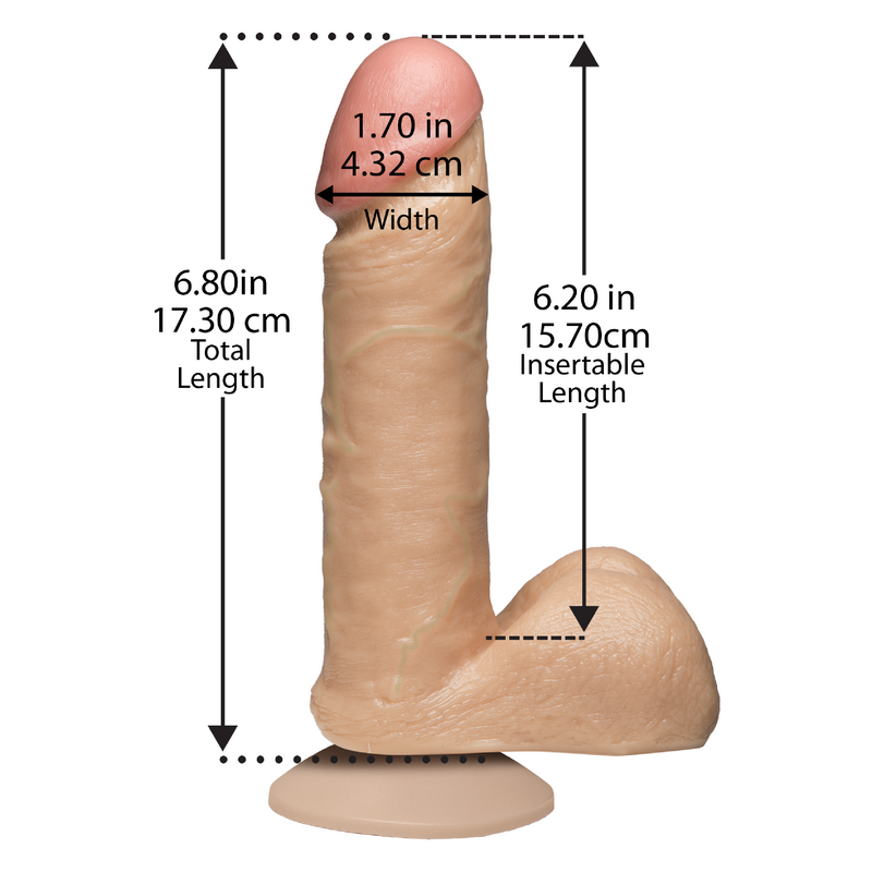 The Realistic Cock - With Removable Vac-U-Lock Suction Cup - 6 Inch - Vanilla (8305748771033)