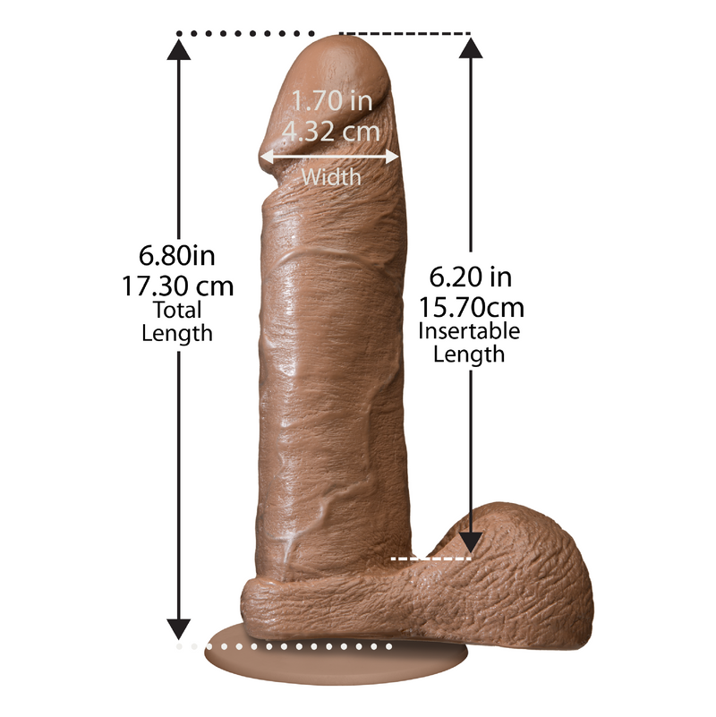 The Realistic Cock - With Removable Vac-U-Lock Suction Cup - 6 Inch - Caramel (8305762861273)