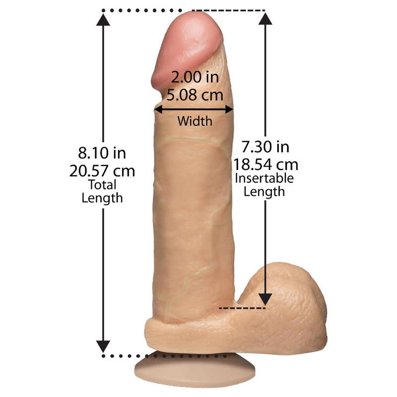 The Realistic Cock - With Removable Vac-U-Lock Suction Cup - 8 Inch - Vanilla (8305723637977)