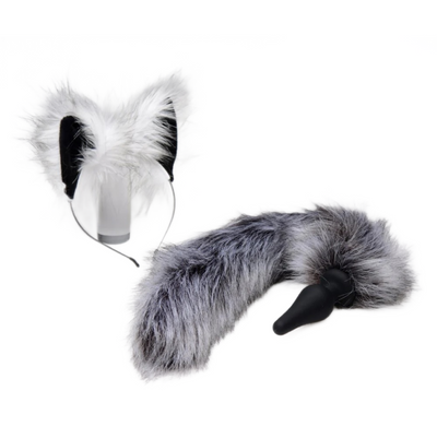 Grey Wolf Tail Anal Plug And Ears Set (8350820204761)