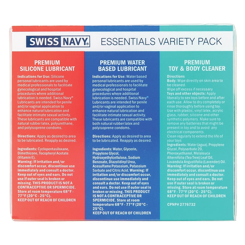 Swiss Navy Essentials Variety Pack Of 3 (9076612661465)