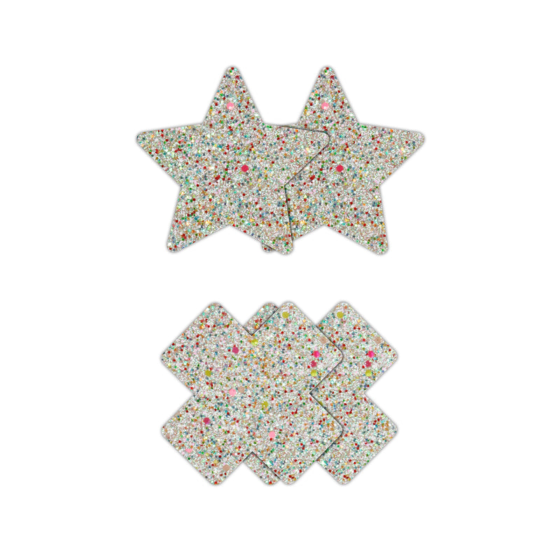 Pretty Pasties - Star & Cross - Glow - 2 Pair (8189924966617)