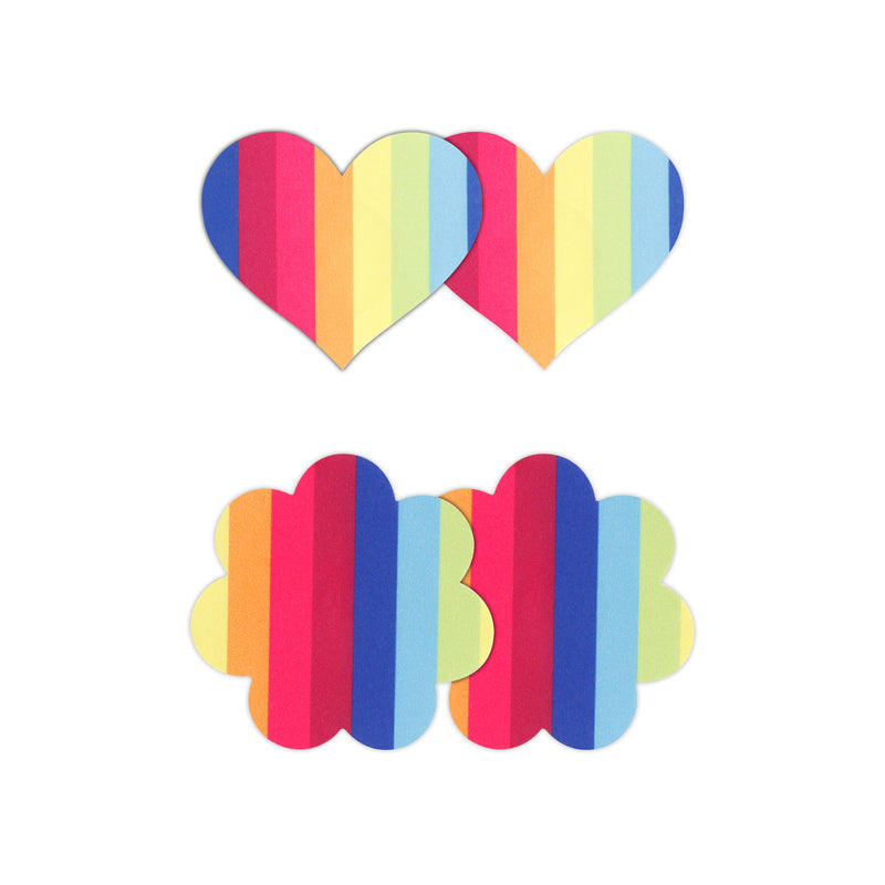 Pretty Pasties - Pride Heart & Flower - Rainbow - 2 Pair (8189925228761)
