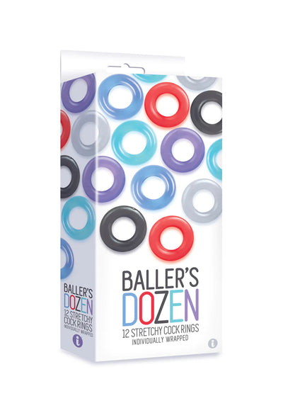 The 9`s Baller's Dozen 12 piece TPE Beaded Cockrings set (8614872187097)