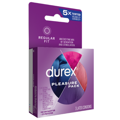 Durex Pleasure Pack, 3 piezas (8168545583321)