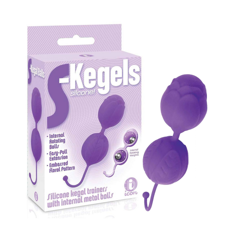 S-Kegels Silicone Textured Kegel Trainers With Internal Balls Purple (4469388181603)