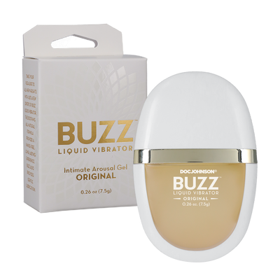 Buzz - Original Liquid Vibrator - Intimate Arousal Gel - 0.26 oz. - White, Gold (7626481926361)