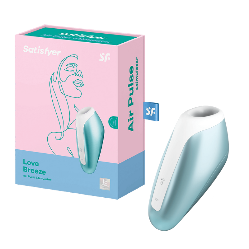 Satisfyer Love Breeze Rechargeable Silicone Clitoral Stimulator - Ice Blue (6110264459461)